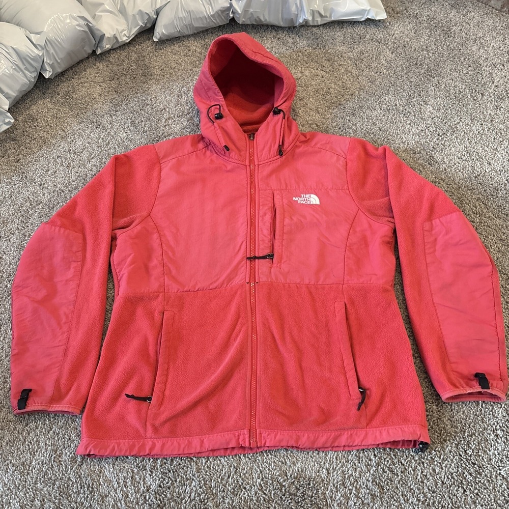 Rare VTG THE NORTH FACE Denali Fleece Hooded Jacket 2000s Pink Gray Women's L